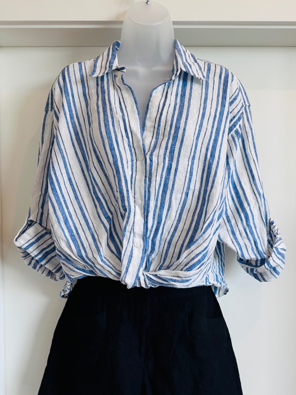 Aritzia striped linen shirt